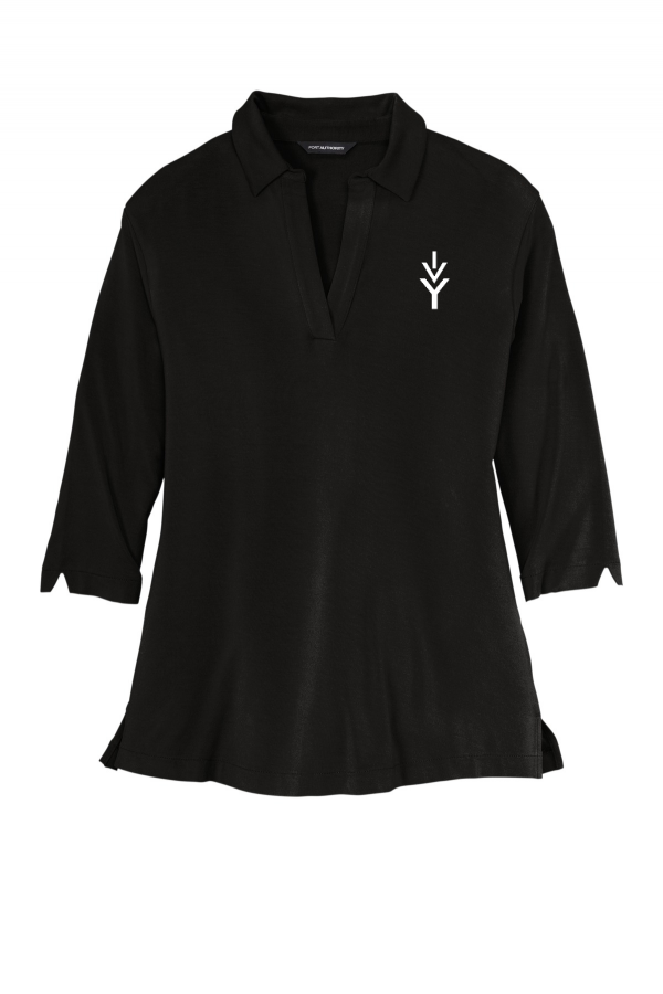 Embroidered Women's Luxe Knit Tunic (Port Authority LK5601) - Deep Black