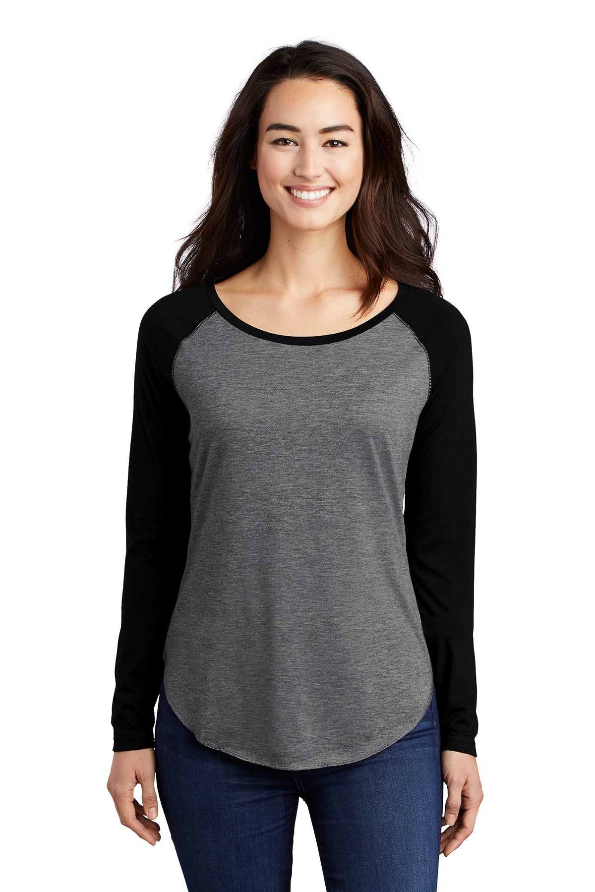 LST400LS Sport-Tek® Ladies PosiCharge® Long Sleeve Tri-Blend Wicking Scoop Neck Raglan Tee - FRIDAY ONLY ITEM