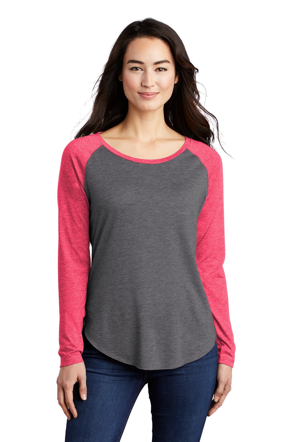 LST400LS Sport-Tek® Ladies PosiCharge® Long Sleeve Tri-Blend Wicking Scoop Neck Raglan Tee - FRIDAY ONLY ITEM