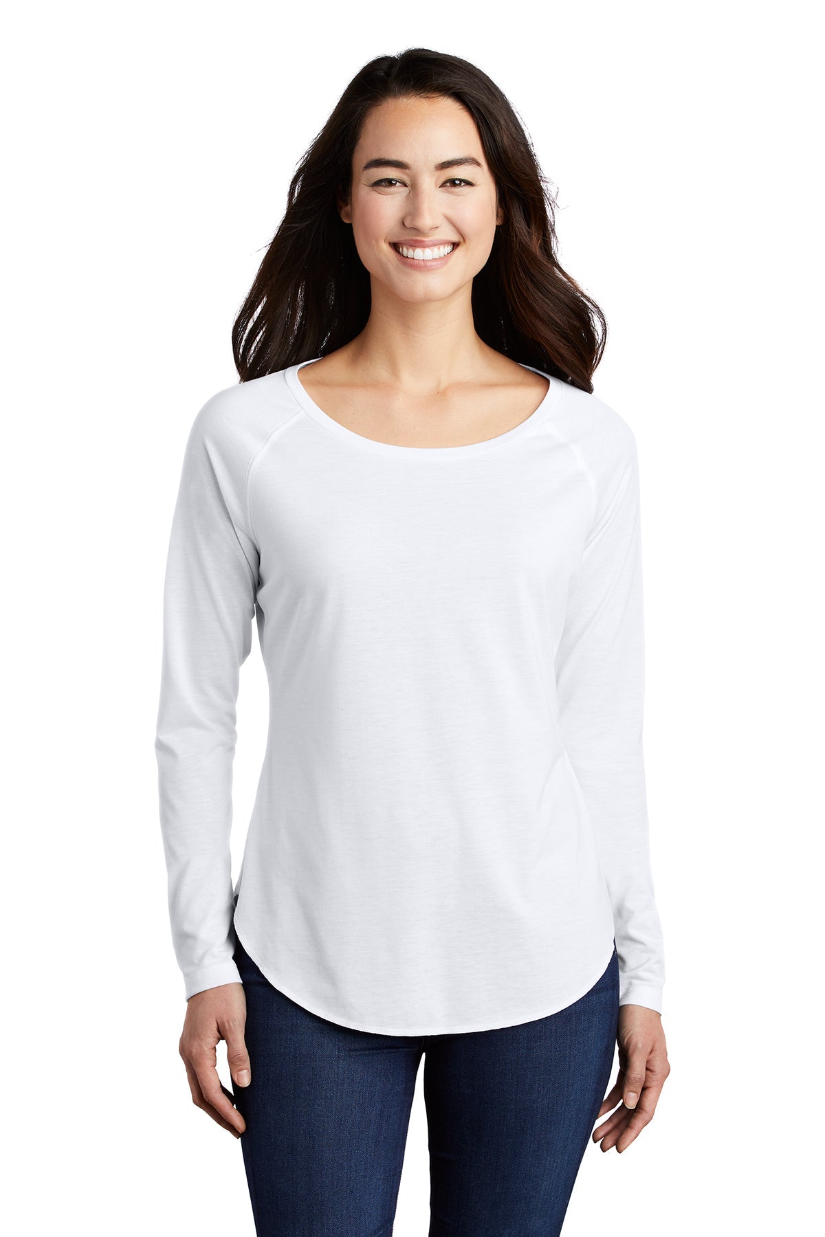 LST400LS Sport-Tek® Ladies PosiCharge® Long Sleeve Tri-Blend Wicking Scoop Neck Raglan Tee - FRIDAY ONLY ITEM