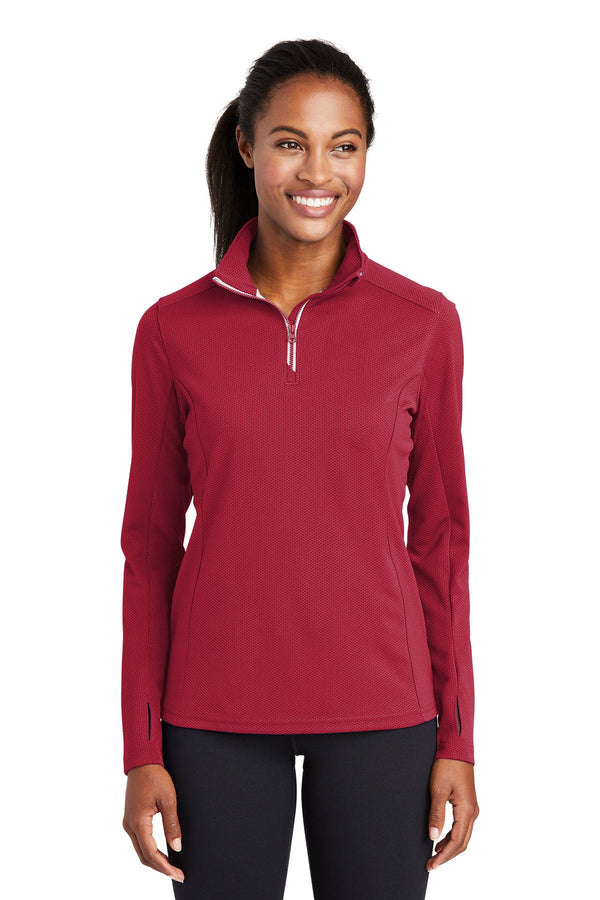 LST860  Sport-Tek® Ladies Sport-Wick® Textured 1/4-Zip Pullover