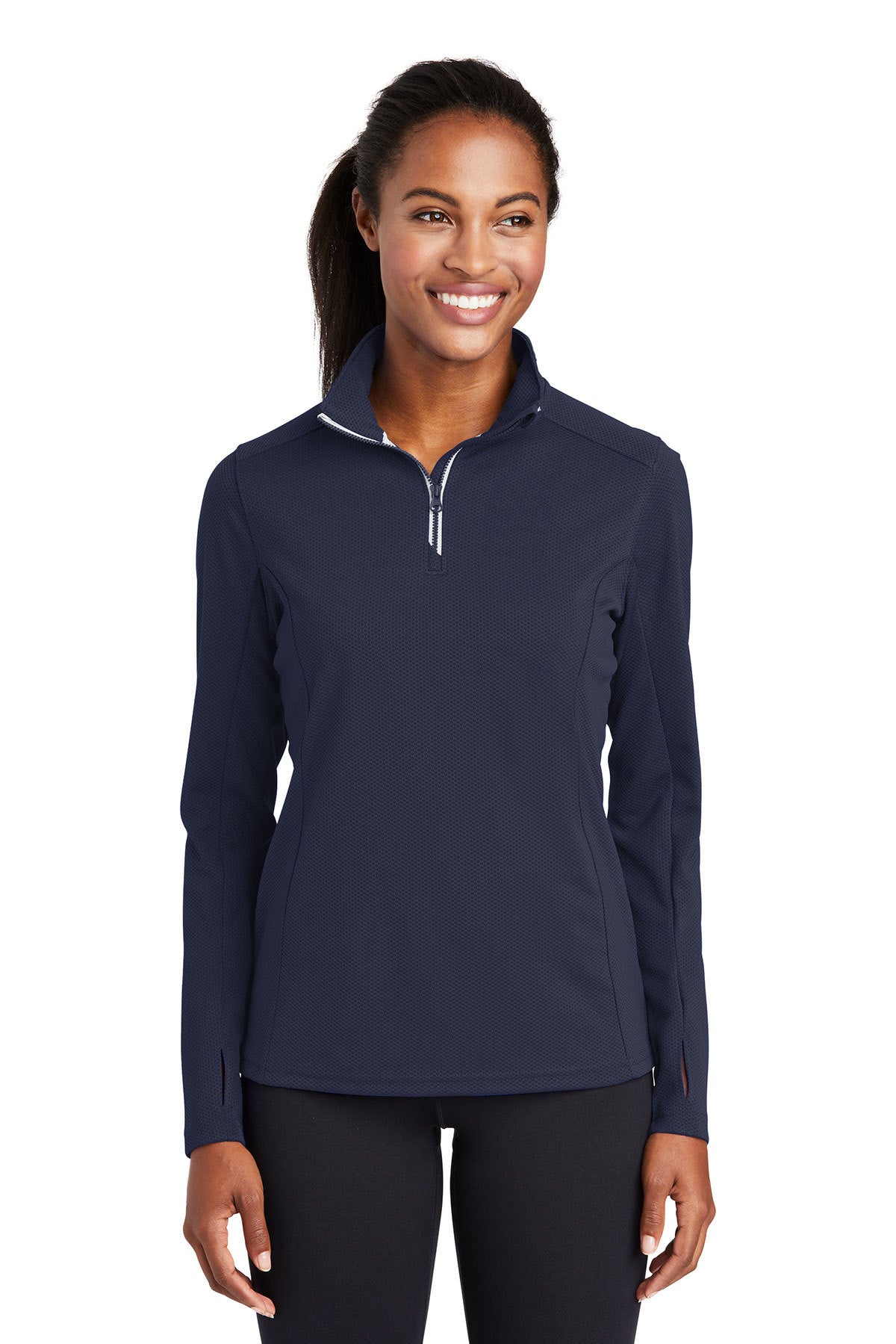 LST860  Sport-Tek® Ladies Sport-Wick® Textured 1/4-Zip Pullover