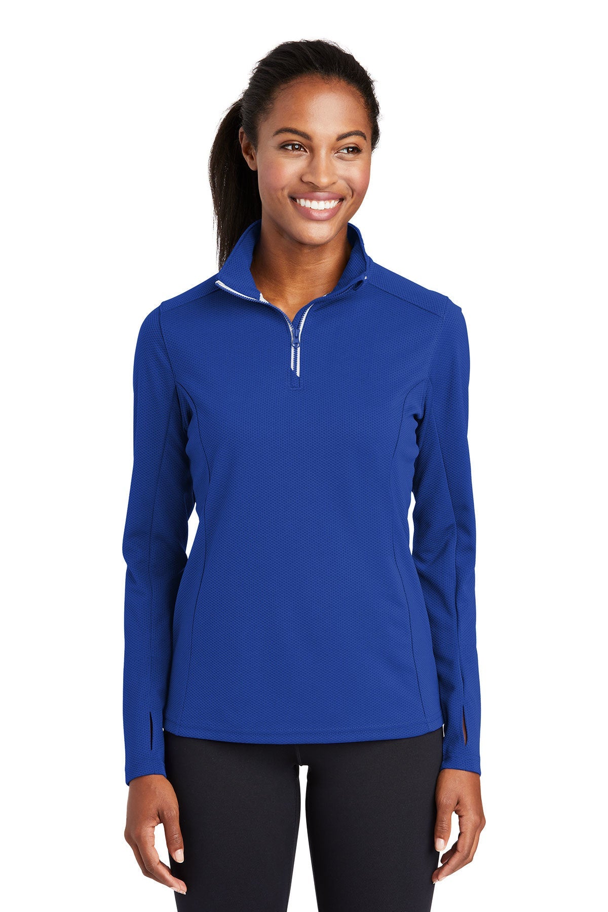 LST860  Sport-Tek® Ladies Sport-Wick® Textured 1/4-Zip Pullover