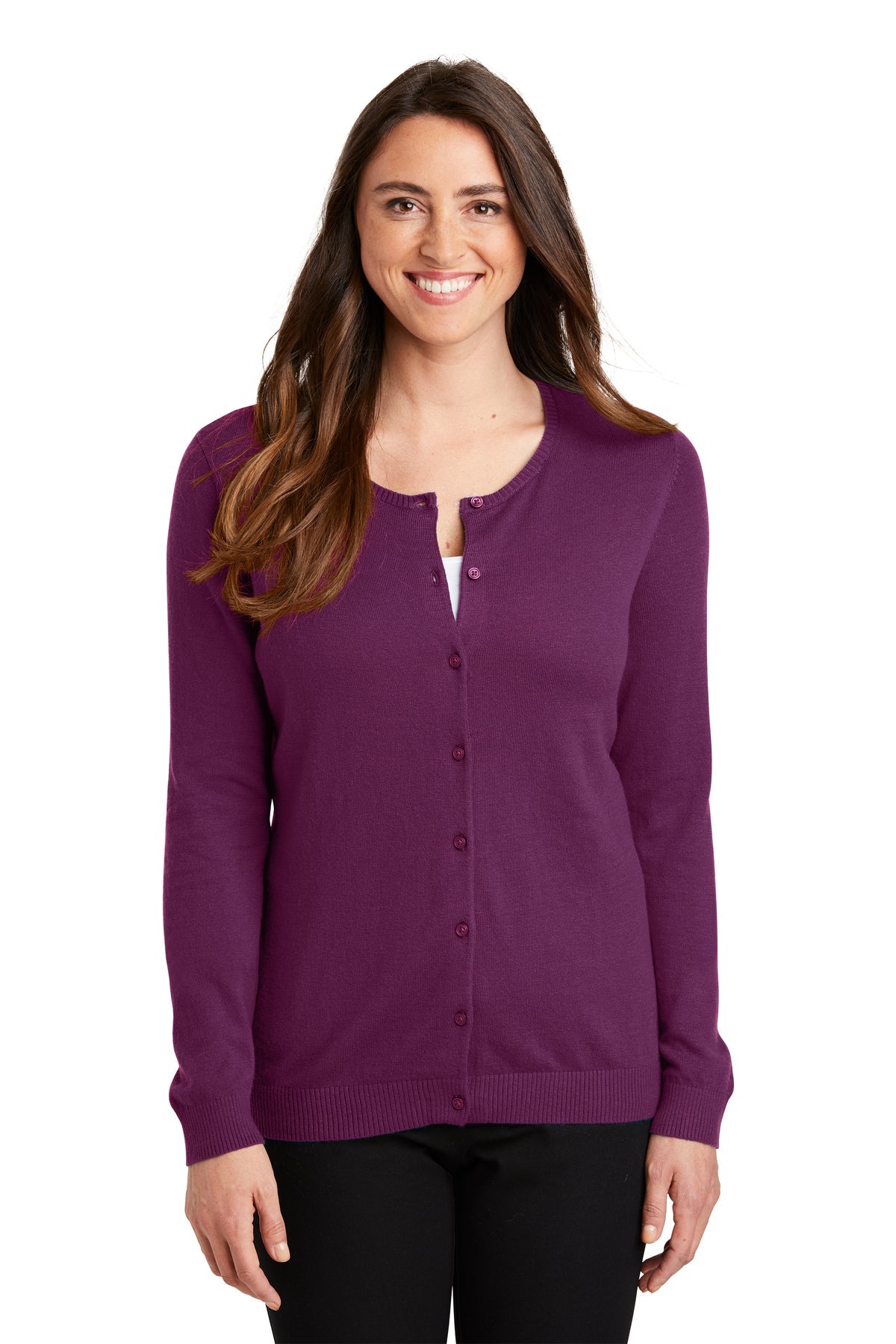 LSW287 Port Authority® Ladies Cardigan Sweater