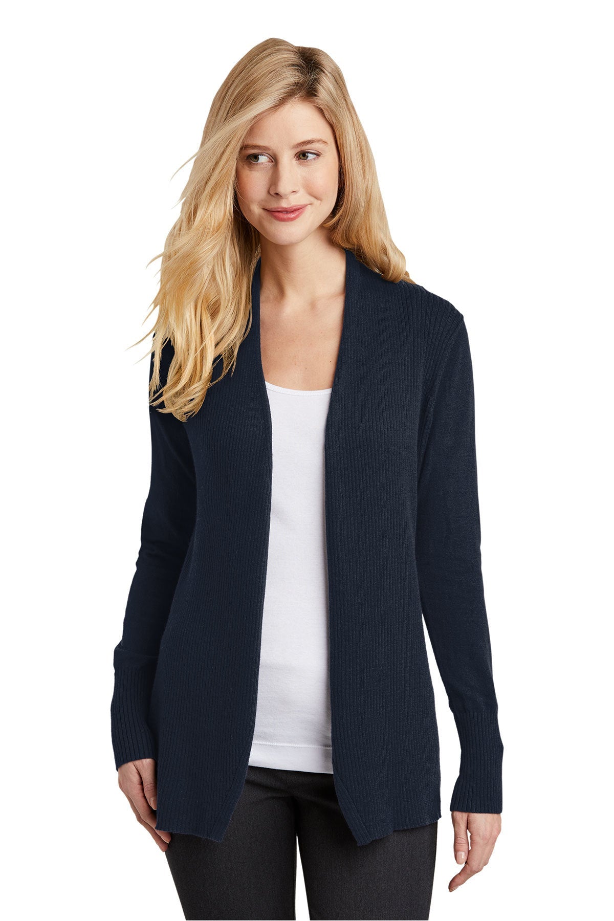 LSW289 Port Authority® Ladies Open Front Cardigan Sweater