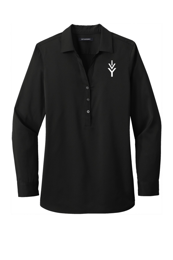 Embroidered Ladies City Stretch Tunic (Port Authority LW680) - Black