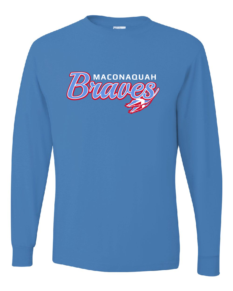 Maconaquah Braves Long Sleeve Tee - Columbia Blue