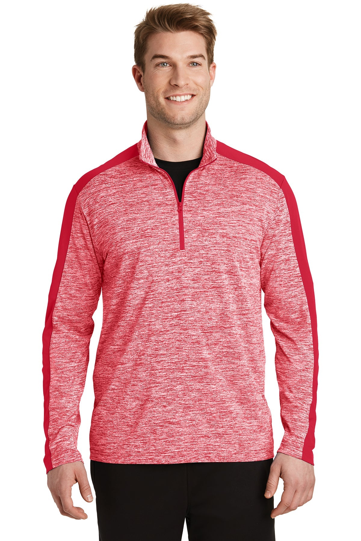ST397  Sport-Tek® PosiCharge® Electric Heather Colorblock 1/4-Zip Pullover