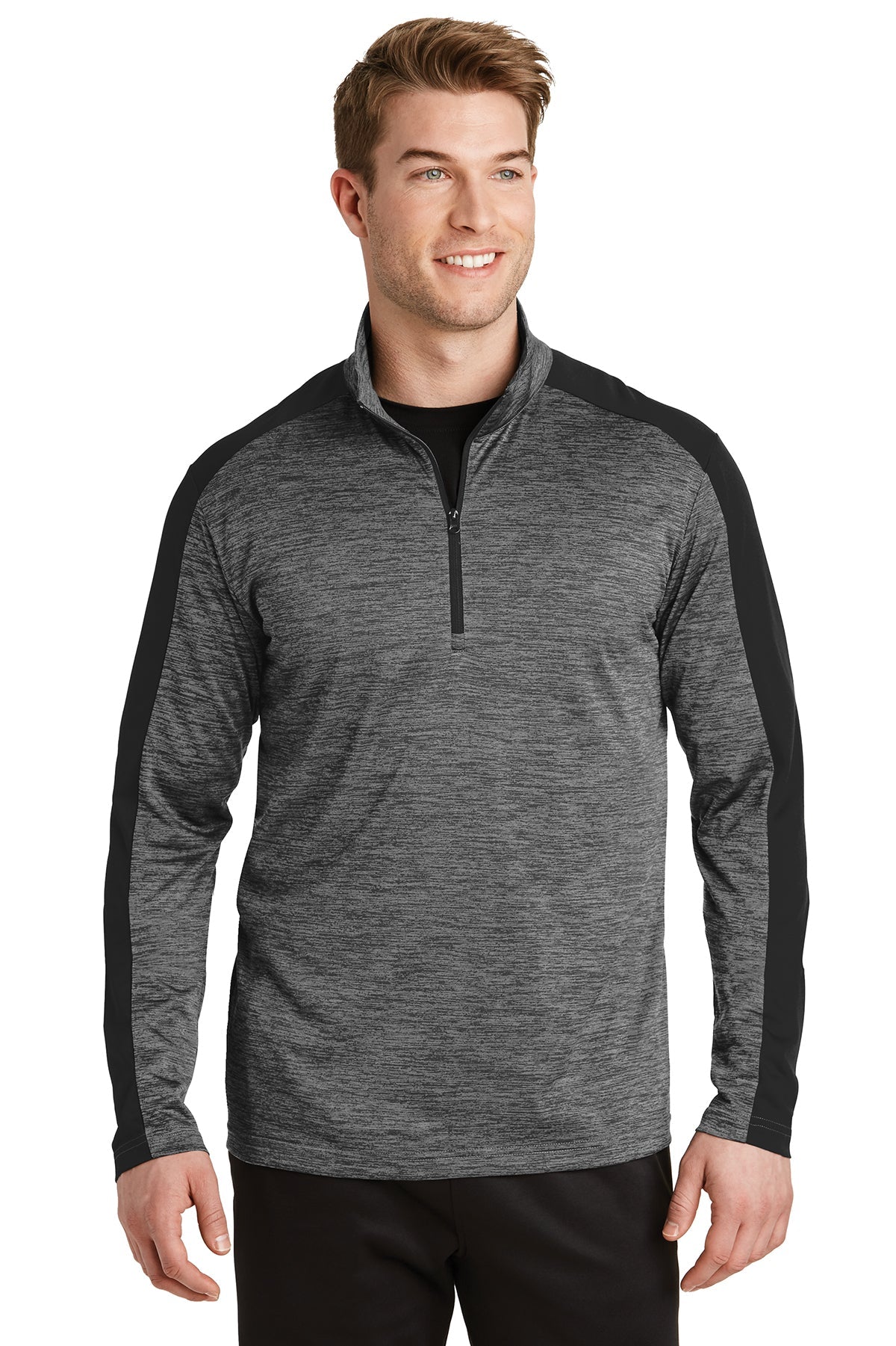 ST397  Sport-Tek® PosiCharge® Electric Heather Colorblock 1/4-Zip Pullover