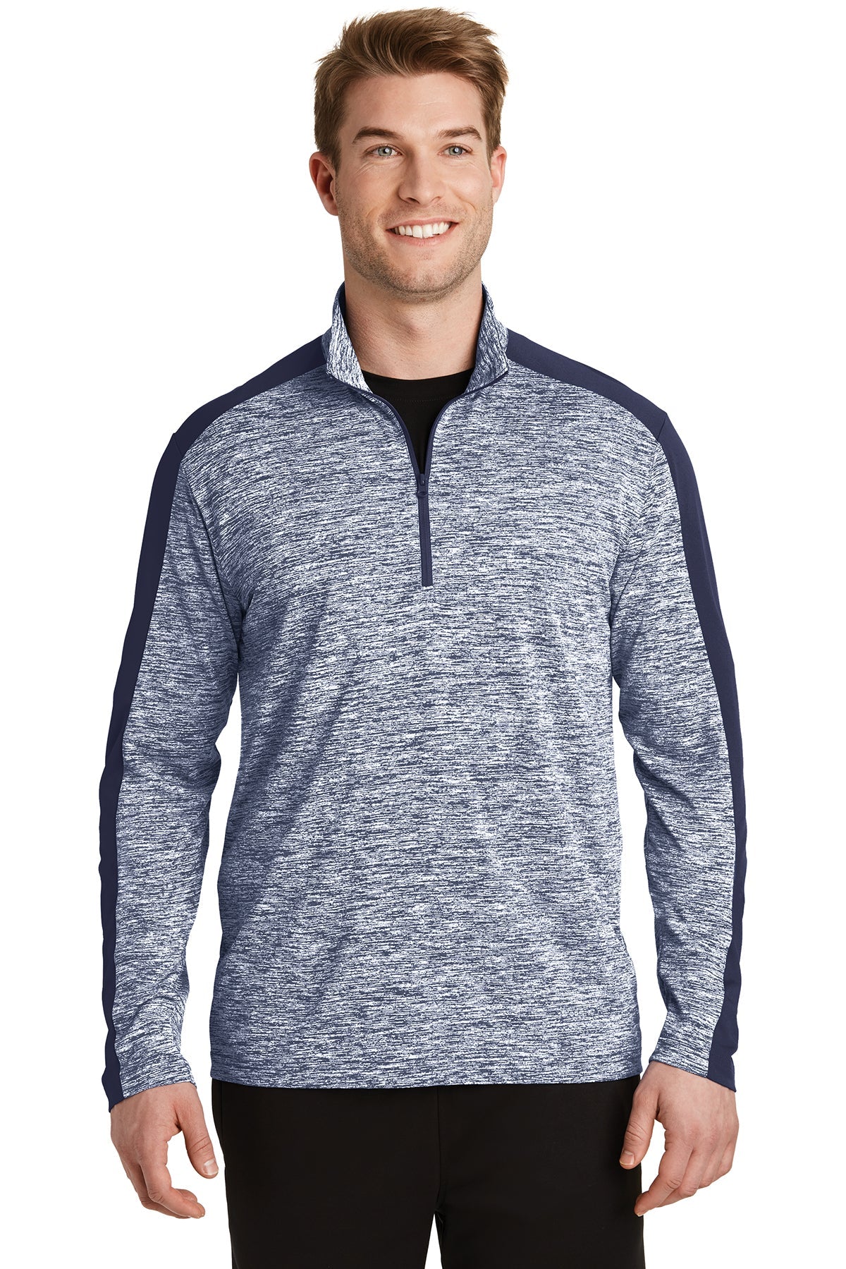 ST397  Sport-Tek® PosiCharge® Electric Heather Colorblock 1/4-Zip Pullover