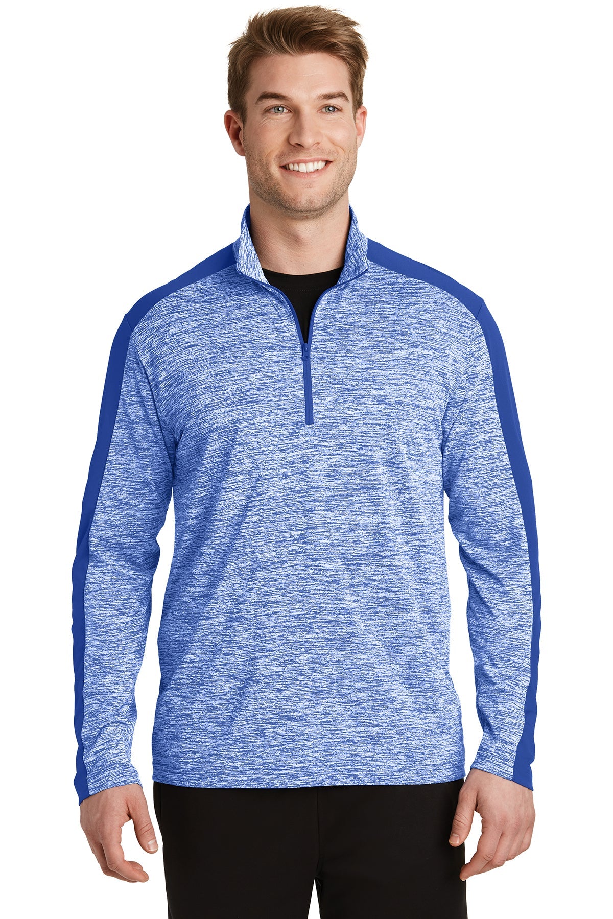 ST397  Sport-Tek® PosiCharge® Electric Heather Colorblock 1/4-Zip Pullover