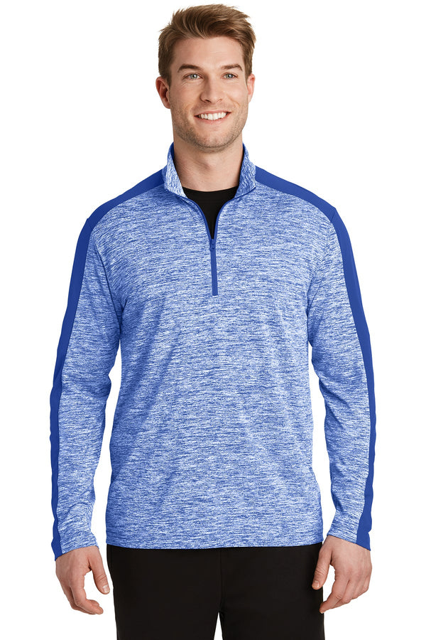 ST397  Sport-Tek® PosiCharge® Electric Heather Colorblock 1/4-Zip Pullover