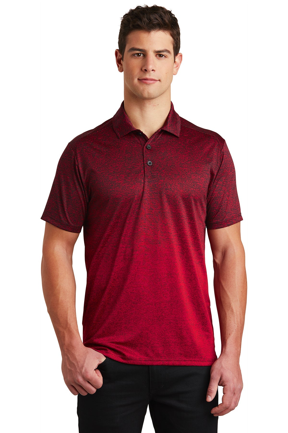 ST671  Sport-Tek ® Ombre Heather Polo