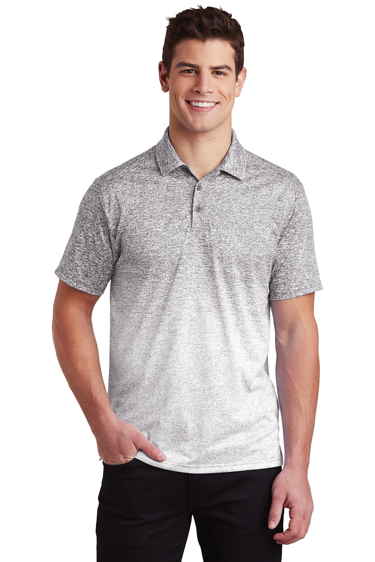 ST671  Sport-Tek ® Ombre Heather Polo