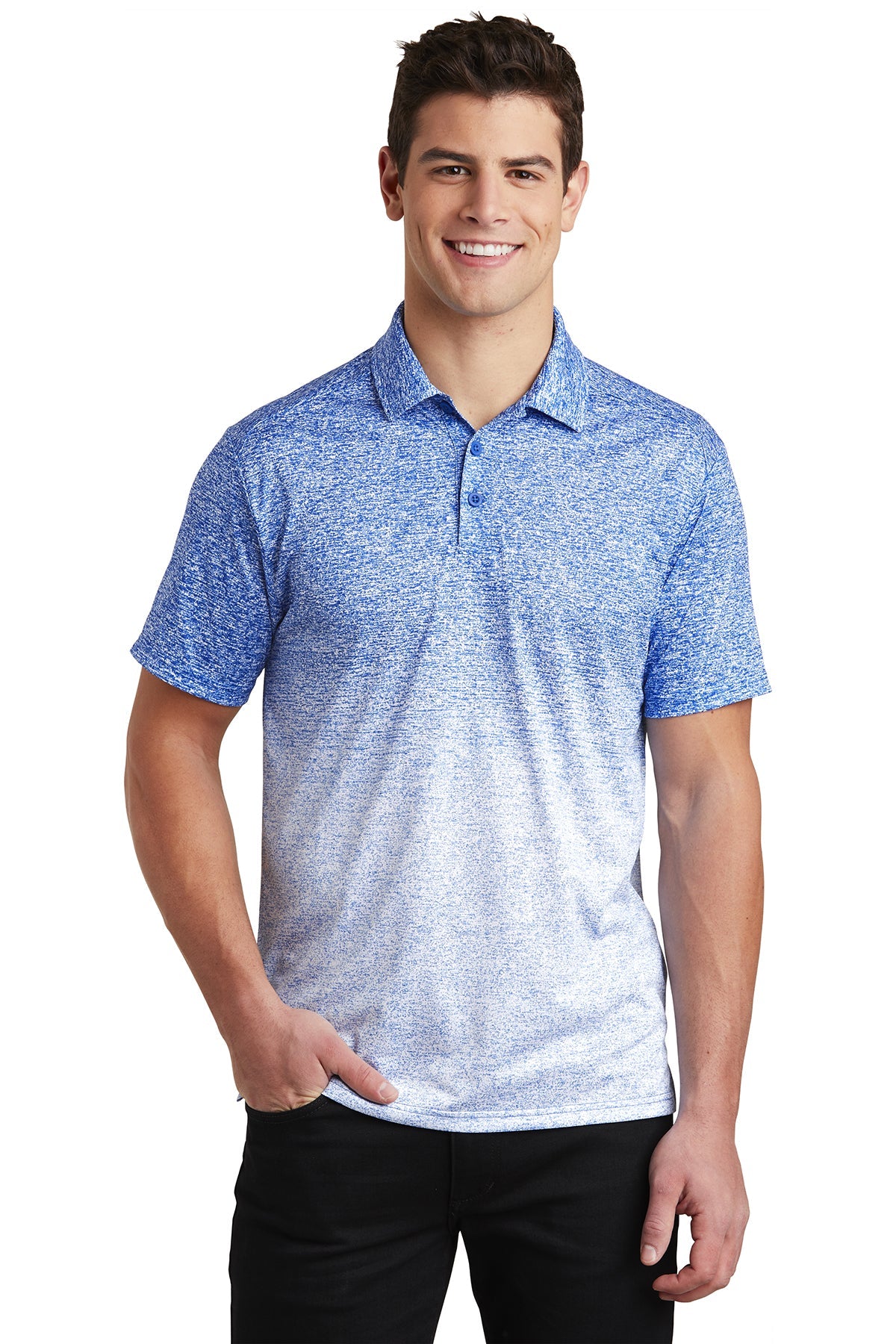 ST671  Sport-Tek ® Ombre Heather Polo