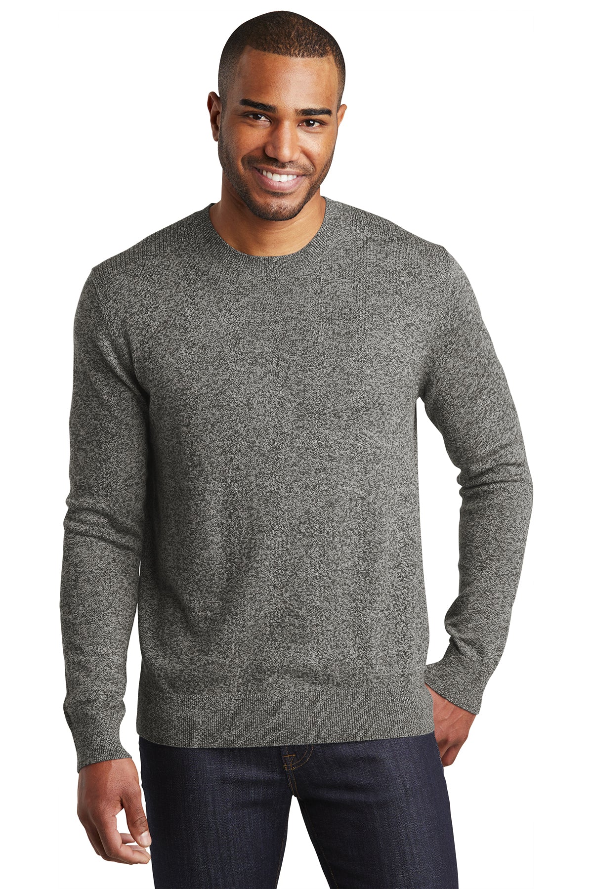 SW417 Port Authority ® Marled Crew Sweater