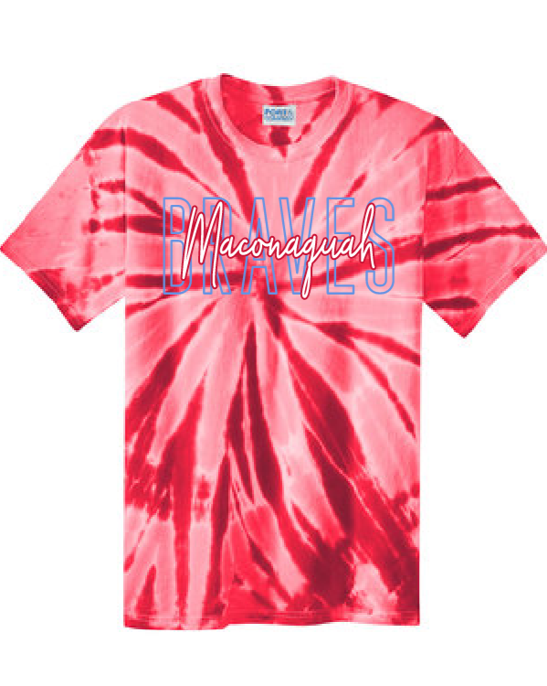 Maconaquah Braves Tie Dye Short Sleeve Script Maconaquah