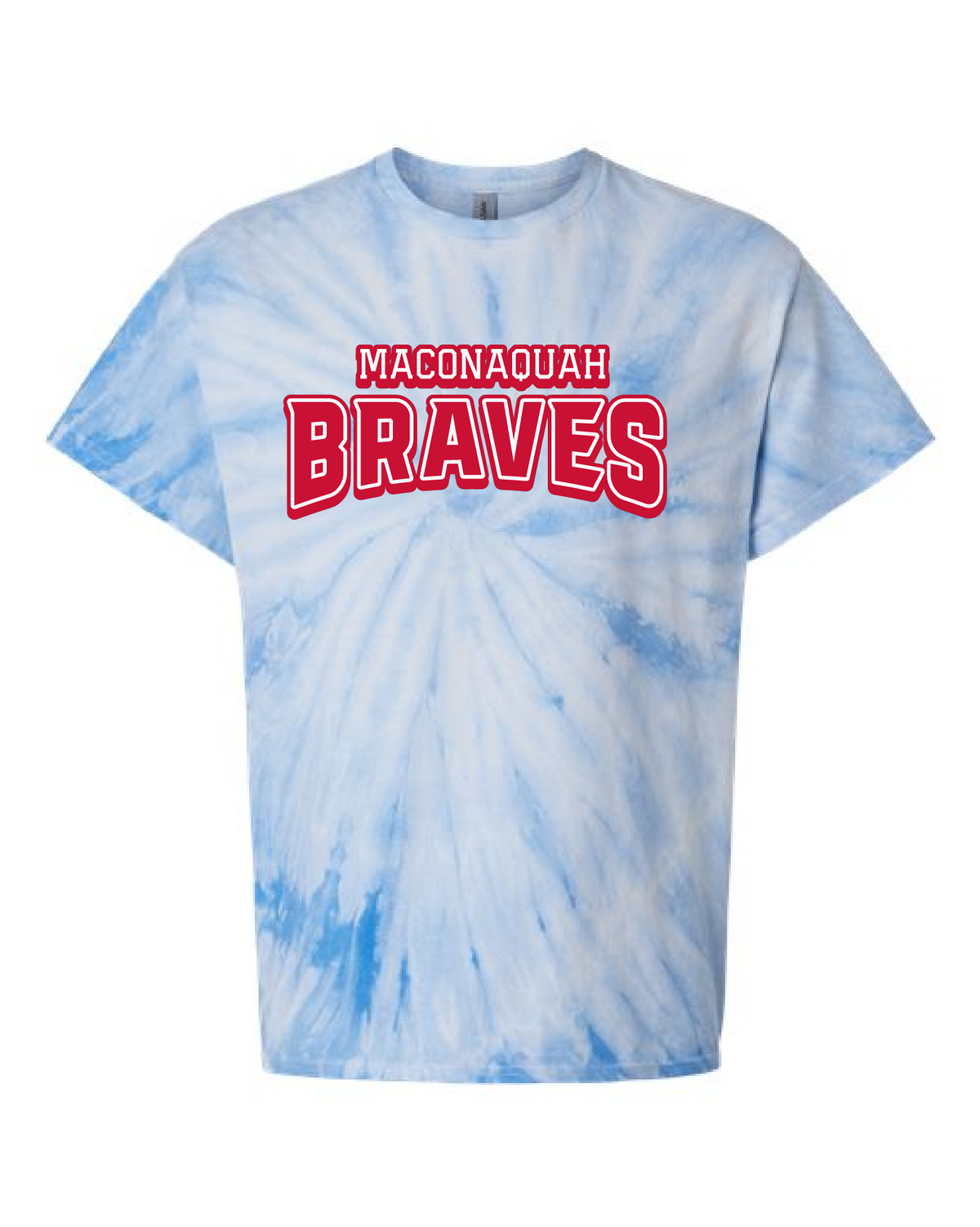 Tie Dye Maconaquah Braves Tee - Columbia Blue