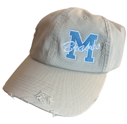 'M Braves' Red Distressed Ladies Cap