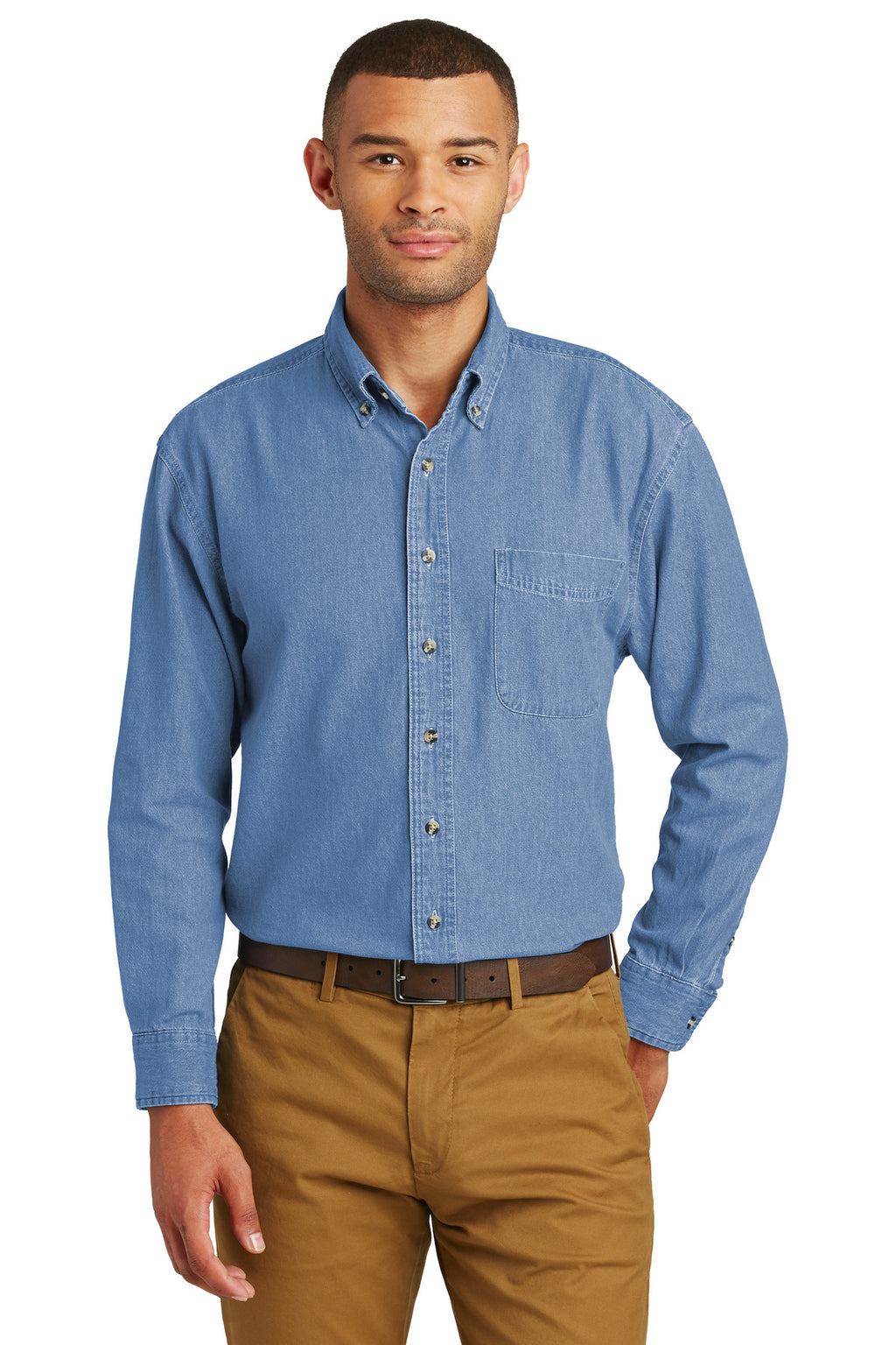 Port & Company® - Long Sleeve Value Denim Shirt - SP10
