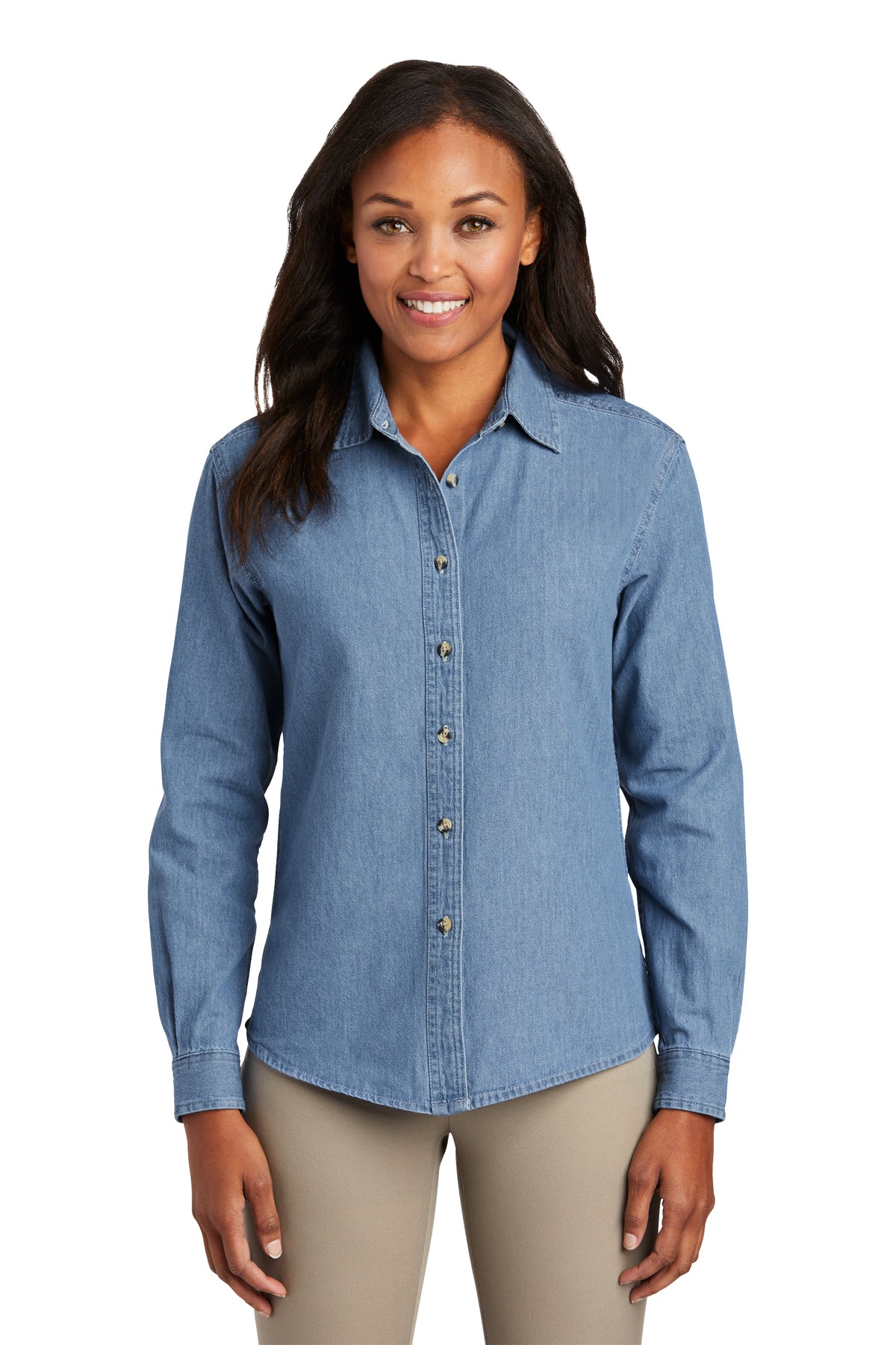 Port & Company® - Ladies Long Sleeve Value Denim Shirt - LSP10- Group B
