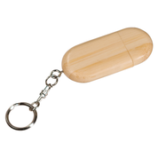 Bamboo 8GB Flash Drive Key Chain with Free Engraving