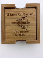 Sample coaster set. This one designed for the Grissom Air Museum. We can design these sets to meet your needs.