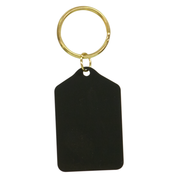 Black Brass Tablet Shaped Keychain with Free Engraving