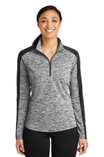 LST397  Sport-Tek® Ladies PosiCharge® Electric Heather Colorblock 1/4-Zip Pullover