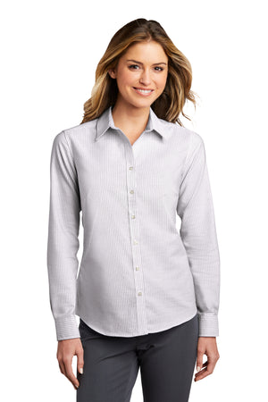 LW657 Port Authority® Ladies SuperPro™ Oxford Stripe Shirt