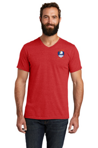 Embroidered USASMDC Allmade® Unisex Tri-Blend V-Neck Tee