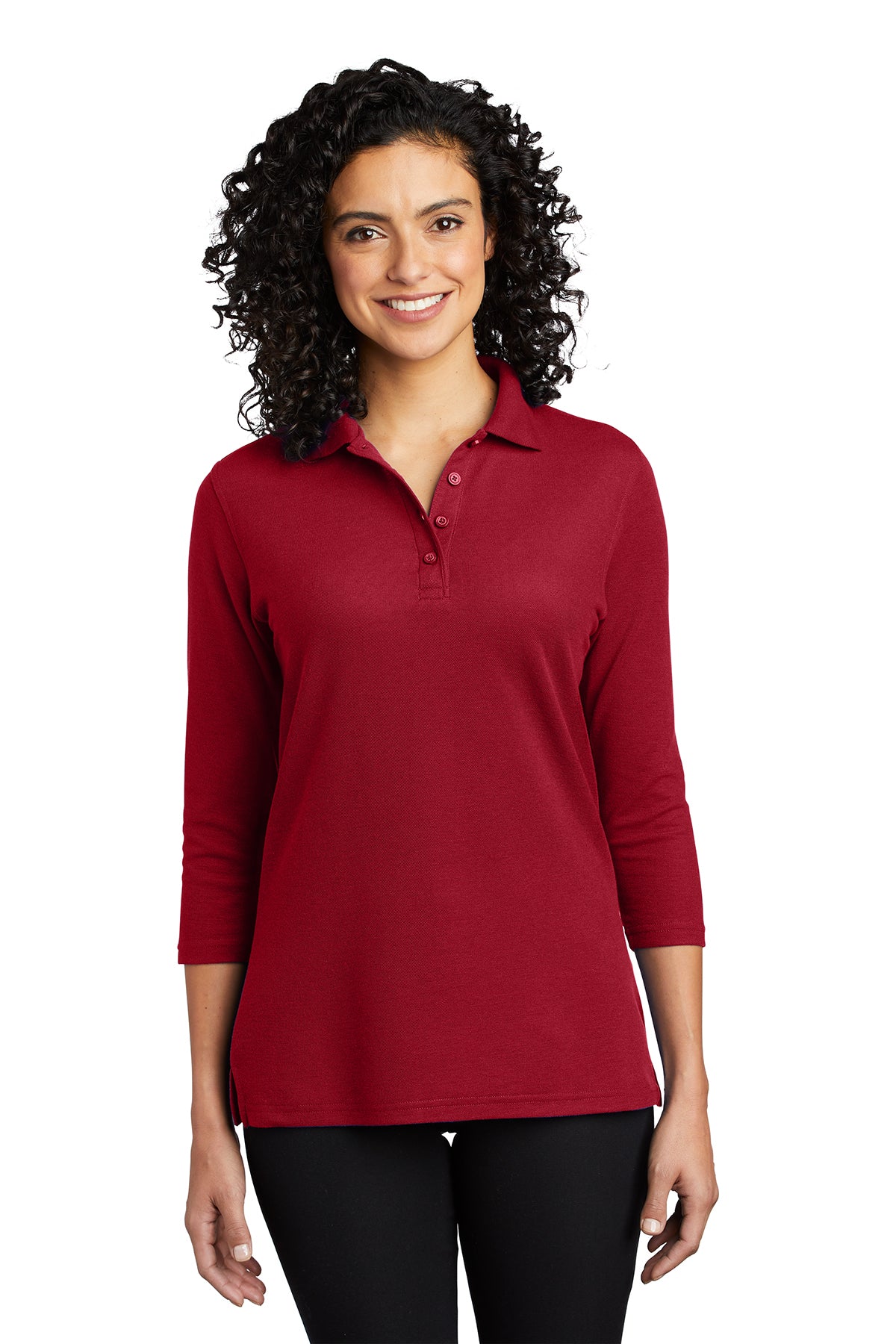 L562  Port Authority® Ladies Silk Touch™ 3/4-Sleeve Polo