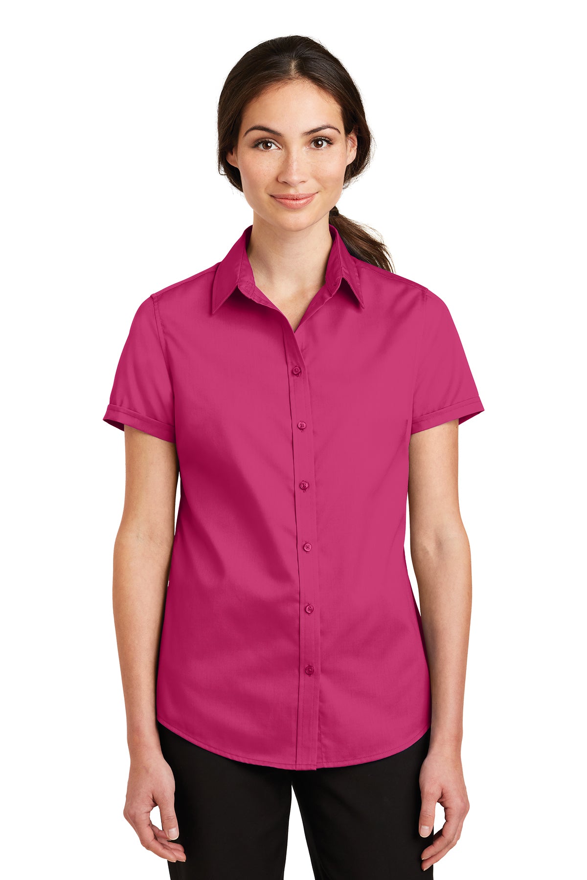 L664 Port Authority® Ladies Short Sleeve SuperPro™ Twill Shirt