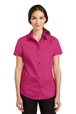 L664 Port Authority® Ladies Short Sleeve SuperPro™ Twill Shirt