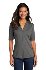 LK583 Port Authority ® Ladies Stretch Heather Open Neck Top