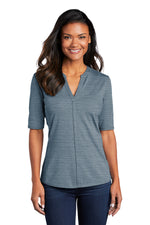 LK583 Port Authority ® Ladies Stretch Heather Open Neck Top