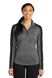 LST397  Sport-Tek® Ladies PosiCharge® Electric Heather Colorblock 1/4-Zip Pullover