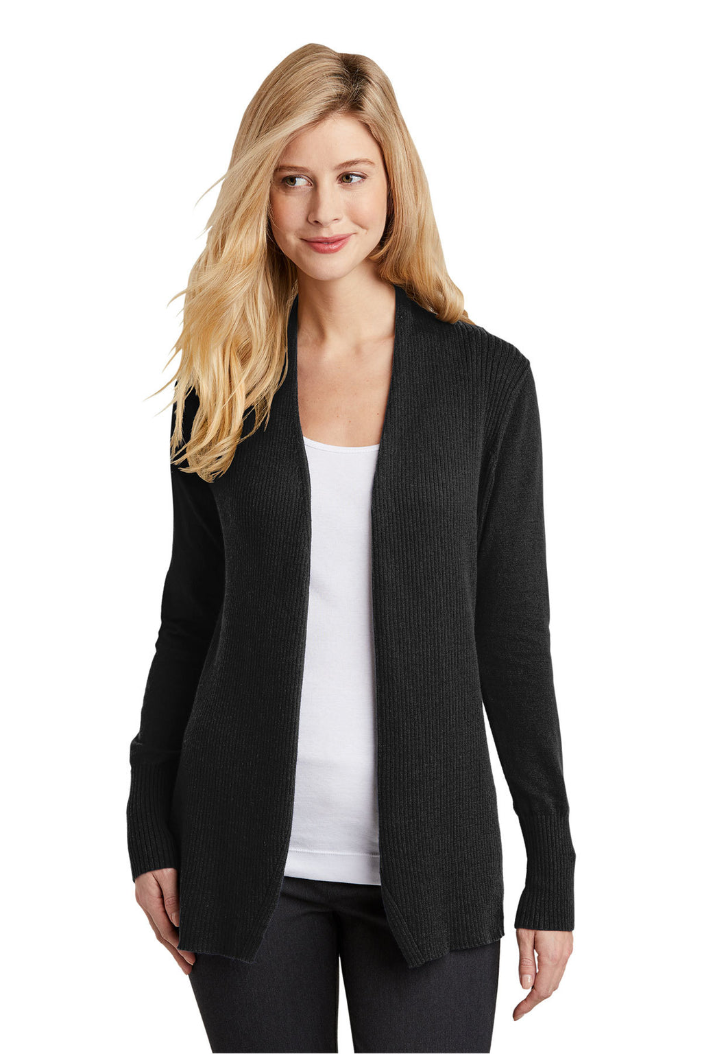 LSW289 Port Authority® Ladies Open Front Cardigan Sweater