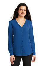 LW700 Port Authority ® Ladies Long Sleeve Button-Front Blouse